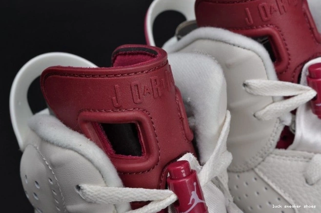 Cheap LUCY Jordan Retro white Maroon Air 6 384664-116 0708